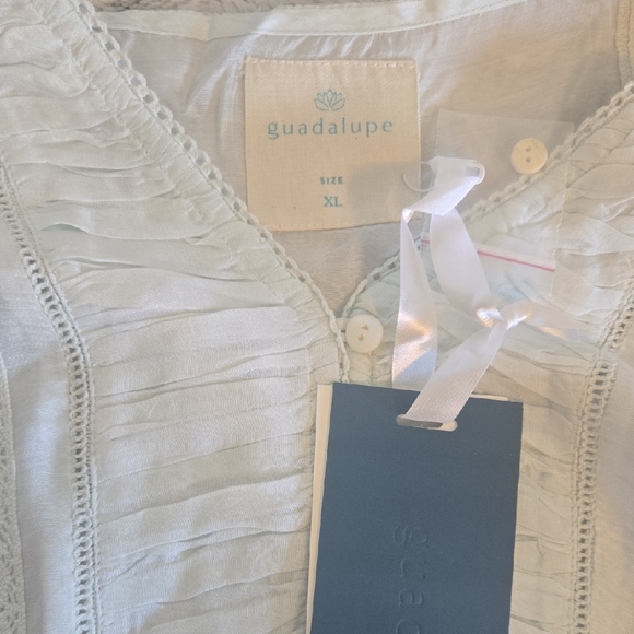 Guadalupe Valentina Light Blue Lace Boho Blouse XL NWT P2p 21 To 22 - Picture 3 of 4